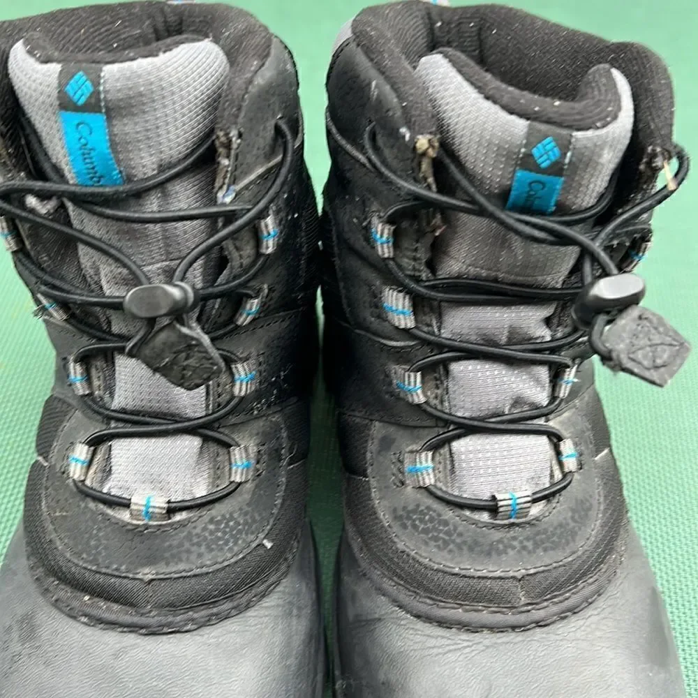 Columbia Techlite Waterproof Winter Boots‎ Youth Black Grey Blue BY1328-010  5